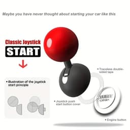 image-Push Start Button Cover, Joystick Car Engine Start Stop Button Cover Protector, Funny Car Ignition Button Cover Decorations Cool Car Accessories Interior Decor One-Touch Start Button Starter Cover