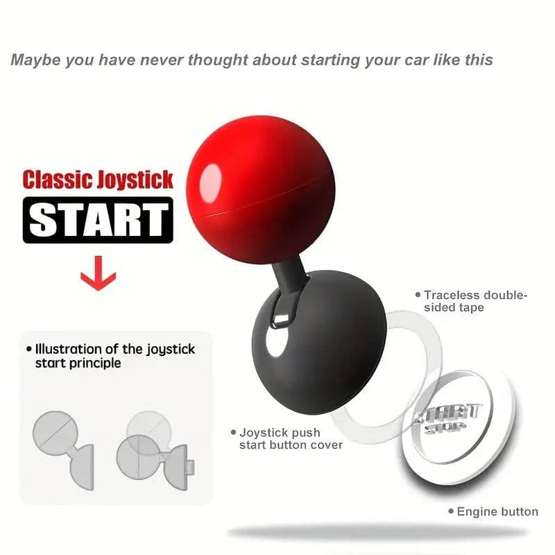 image-Push Start Button Cover, Joystick Car Engine Start Stop Button Cover Protector, Funny Car Ignition Button Cover Decorations Cool Car Accessories Interior Decor One-Touch Start Button Starter Cover