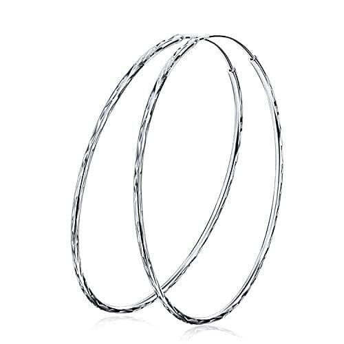 image-925 Sterling Silver Circle Endless Hoop Earrings as Gifts for Women