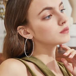 image-925 Sterling Silver Circle Endless Hoop Earrings as Gifts for Women