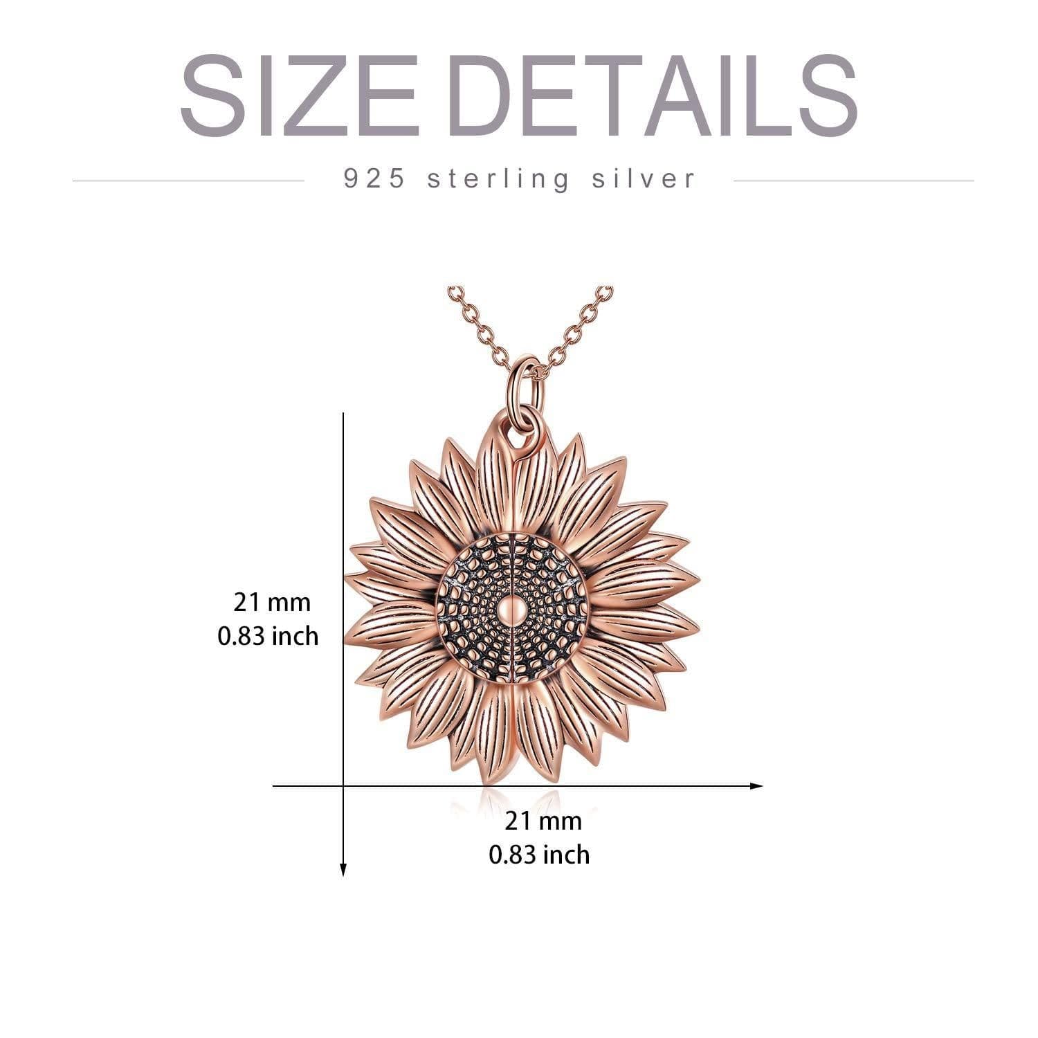 image-925 Sterling Silver Sunflower Photo Locket Necklace You Are My Sunshine Engraved Pendant