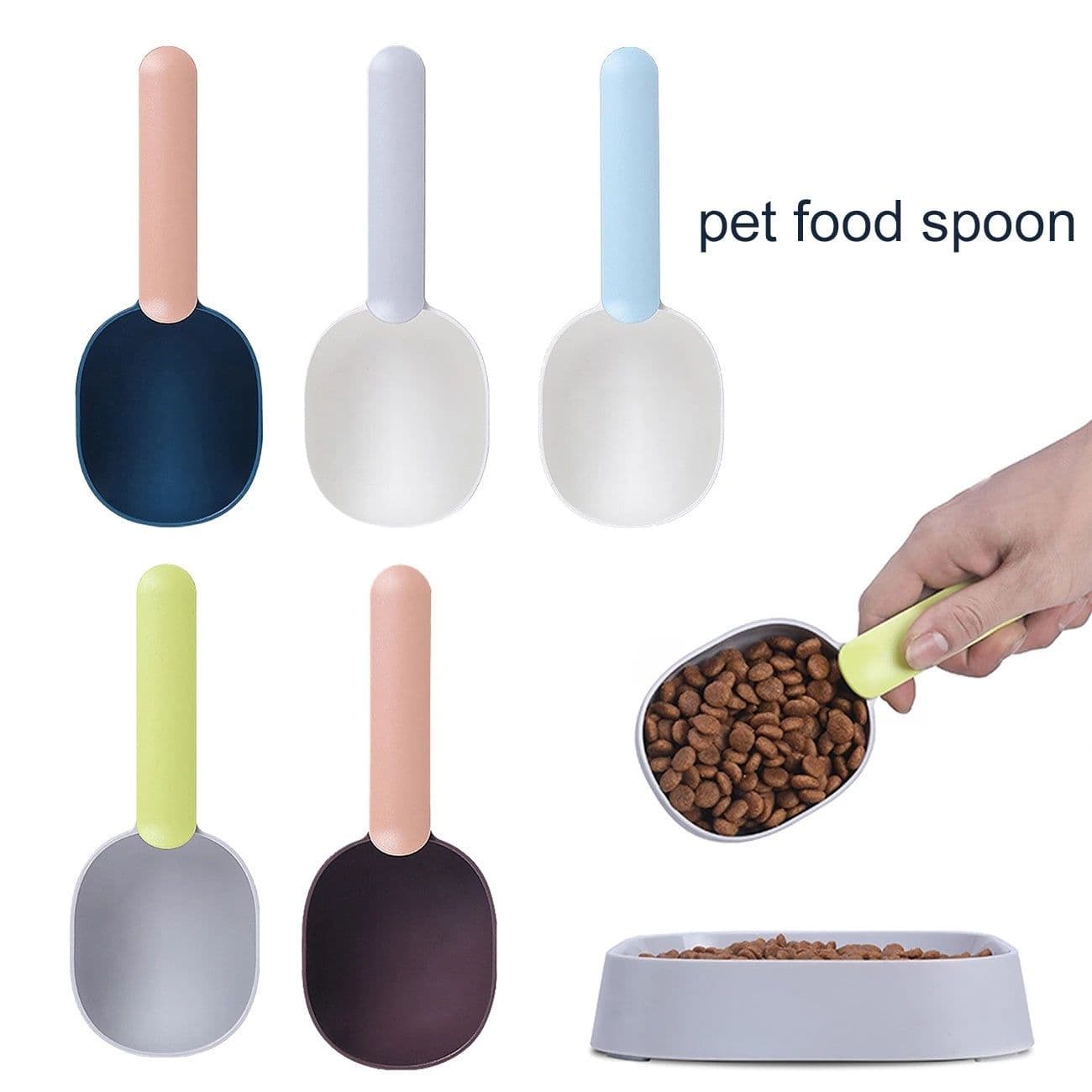 image-Pet Food Scoop With Ergonomic Bag Clip Handle For Cats Puppies And Small Dogs Measuring Scoop Dog Food Scoop, Plastic Measuring Cup Pet Food Feeding 1 Cup Spoon Long Handle With Clip For Dogs Cats