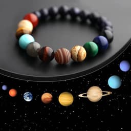 image-New Fashion Eight Planets Beaded Bracelet Men's Natural Stone Cosmic Yoga Chakra Solar Bracelet, Jewelry Handmade Bohemian Natural Stones Bracelet