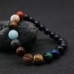 image-New Fashion Eight Planets Beaded Bracelet Men's Natural Stone Cosmic Yoga Chakra Solar Bracelet, Jewelry Handmade Bohemian Natural Stones Bracelet