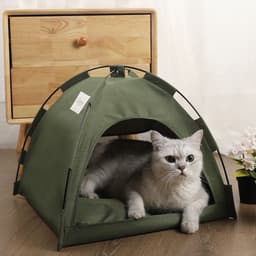 image-Cat Tent Bed With Removable Non-Slip Soft Pad, Portable Pet Tent Cave For Cats And Small Dogs Kitten Breathable Self-Cooling Pet Mat For Dogs And Cats