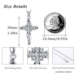 image-925 Sterling Silver for Women Cross Pendant Cross Jewelry Cross Necklace