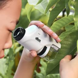 image-Pocket Microscope For Kids, Portable Handheld Mini Microscope Toy, Kids Microscope With LED Light 60X-120X, Halloween, Christmas And Thanksgiving Day Gift