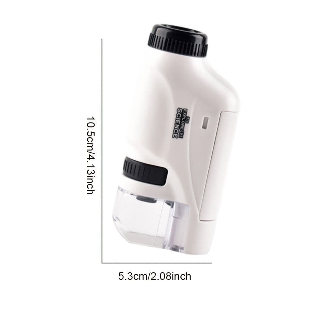 image-Pocket Microscope For Kids, Portable Handheld Mini Microscope Toy, Kids Microscope With LED Light 60X-120X, Halloween, Christmas And Thanksgiving Day Gift