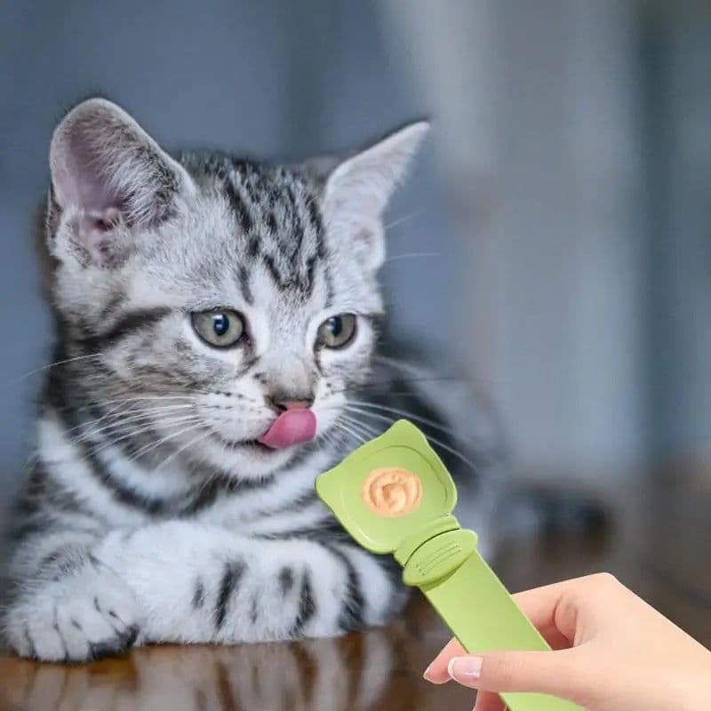 image-Cat Strip Feeder, Cat Strip Happy Spoon, Cat Wet Food Spoon Portable Cat Feeding Spoon Reuseable Cat Strip Spoon Lickable Pet Feeder Spoon Pets Cat Food Accessories, Cat Strip Squeeze Spoon