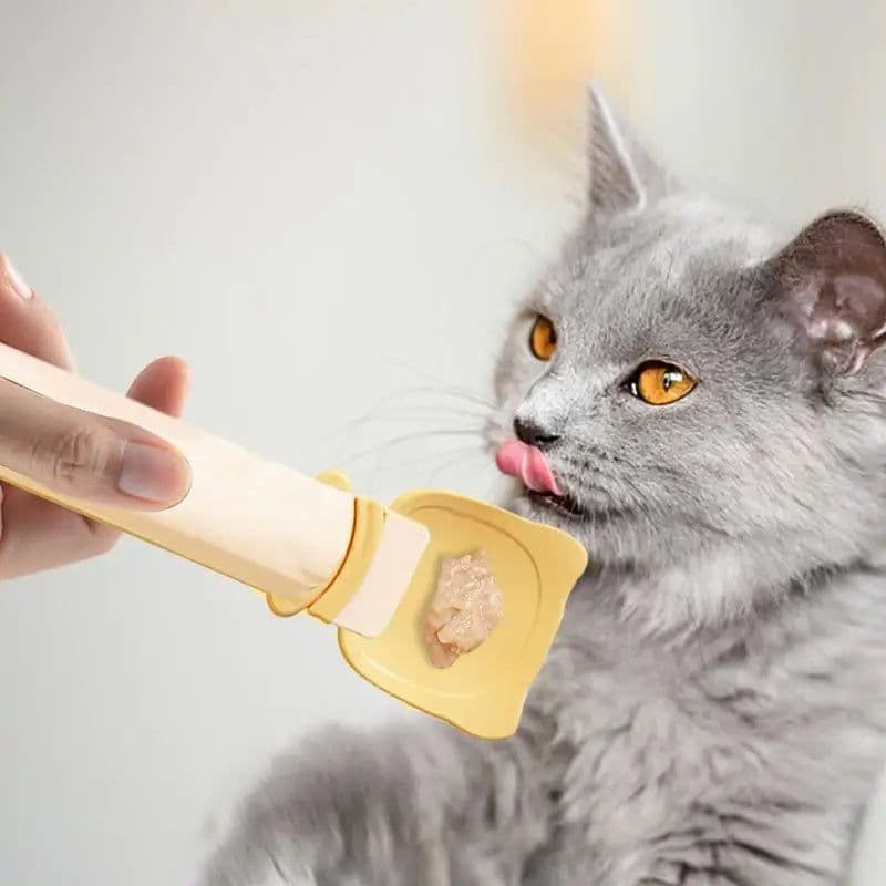 image-Cat Strip Feeder, Cat Strip Happy Spoon, Cat Wet Food Spoon Portable Cat Feeding Spoon Reuseable Cat Strip Spoon Lickable Pet Feeder Spoon Pets Cat Food Accessories, Cat Strip Squeeze Spoon