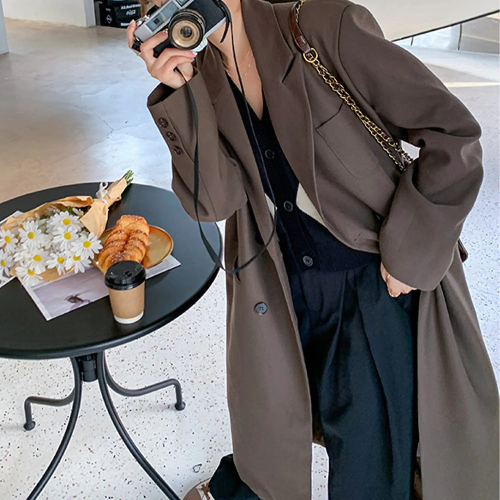 image-Womens Long Trench Coat, Classic Trench Coat, British Style Women's Coat Outerwear, Elegant Jacket For Women, Spring Clothing