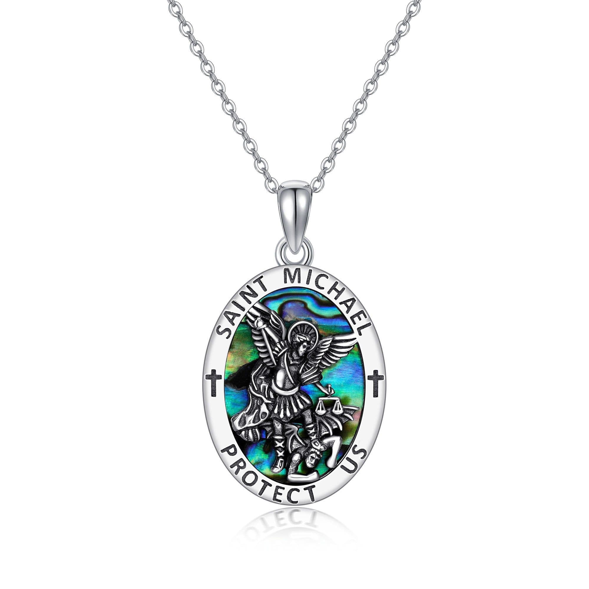 image-sterling silver jewelry saint michael coin medal pendant ion jewelry for men