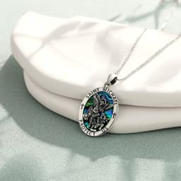 image-sterling silver jewelry saint michael coin medal pendant ion jewelry for men