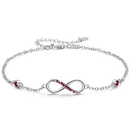 image-Sterling Silver Endless Love Symbol Anklet Charm Adjustable Chain Anklets For Women