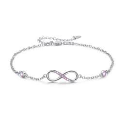 image-Sterling Silver Endless Love Symbol Anklet Charm Adjustable Chain Anklets For Women