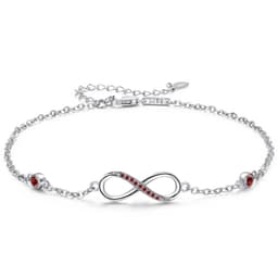 image-Sterling Silver Endless Love Symbol Anklet Charm Adjustable Chain Anklets For Women