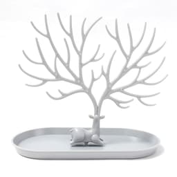 image-Deer Jewelry Display Stand Earrings Necklace Ring Jewelry Display Tray Jewelr Crystal Handle Antlers Jewelry Display Stand With Storage Drawer And Tray, Tree Tower Rack Hanging Organizer