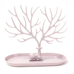 image-Deer Jewelry Display Stand Earrings Necklace Ring Jewelry Display Tray Jewelr Crystal Handle Antlers Jewelry Display Stand With Storage Drawer And Tray, Tree Tower Rack Hanging Organizer