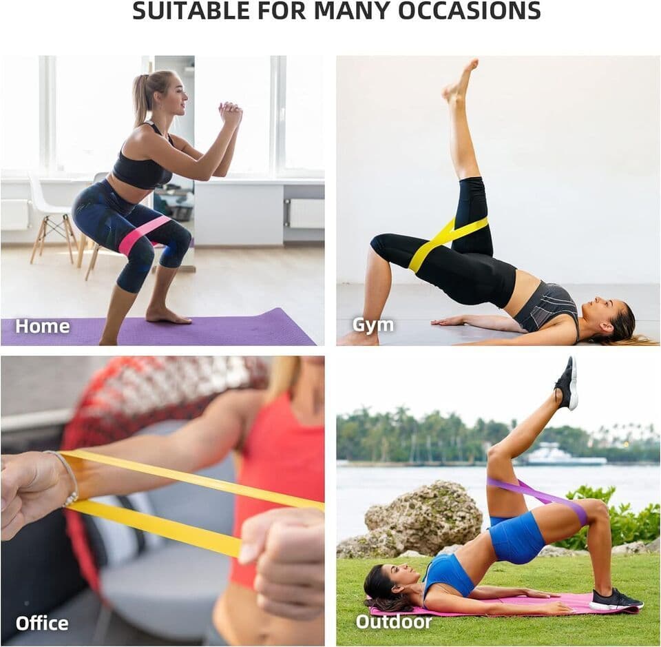 image-Resistance Loop Exercise Bands, Resistance Bands Exercise Bands For Home Fitness, Stretching, Strength Training, Physical Therapy,Elastic Workout Bands For Women Men Kids, Set Of 5