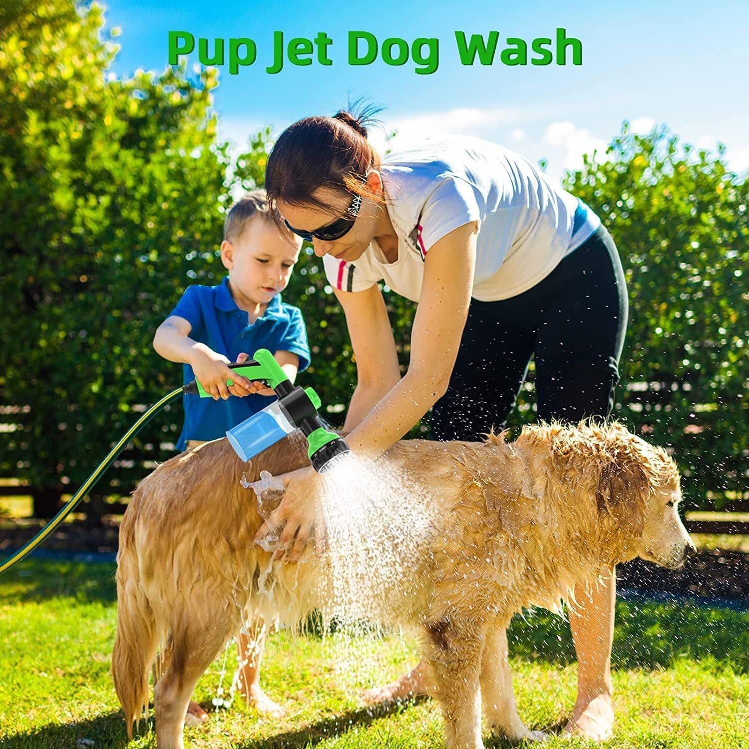 image-Pet Dog Wash Outdoor, High-Pressure Pet Shower Sprayer Dog Shower Brush And Pet Grooming Comb For Watering Flowers, Car Washing, Pet Bathing