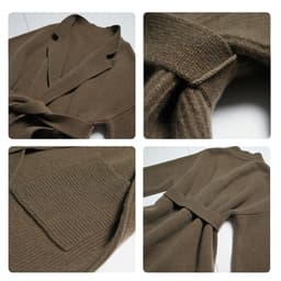 image-Alpaca Coffee Wool Sweater, Coffee Knit Sweater, Hand Knitted Friendly Slim Coat, Leisure Cozy Sweater, Boho Women Sweater