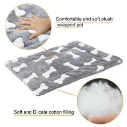 image-Self-Warming Cat Bed Mat Washable Dog Bed Crate Mat Soft Pet Sleeping Mat For Dogs And Cats Reversible Fleece Dog Crate Kennel Pad Cat Pet Bed