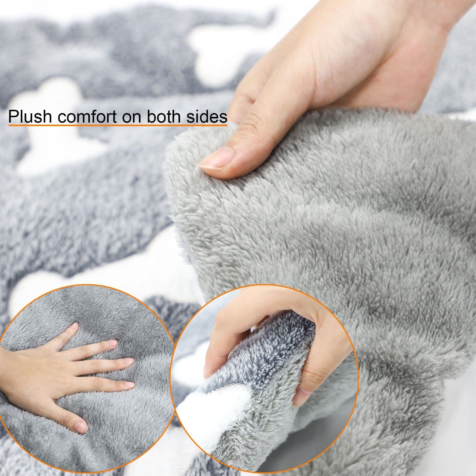 image-Self-Warming Cat Bed Mat Washable Dog Bed Crate Mat Soft Pet Sleeping Mat For Dogs And Cats Reversible Fleece Dog Crate Kennel Pad Cat Pet Bed