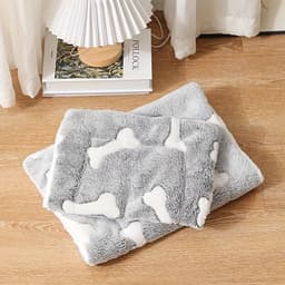 image-Self-Warming Cat Bed Mat Washable Dog Bed Crate Mat Soft Pet Sleeping Mat For Dogs And Cats Reversible Fleece Dog Crate Kennel Pad Cat Pet Bed