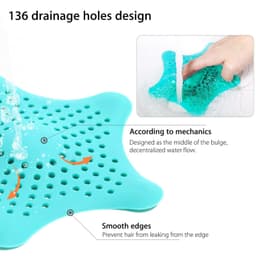 image-3PCS Silicone Starfish-shaped Sink Drain Filter Bathtub Hair Catcher Stopper Drain Hole Filter Strainer For Bathroom Kitchen Toilet