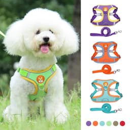 image-New Dog Leash And Harness Set Pet Dog Harness And Leash Set Adjustable Puppy Cat Harness Vest Reflective Walking No Pull Lead Leash For Small Dogs Chihuahua