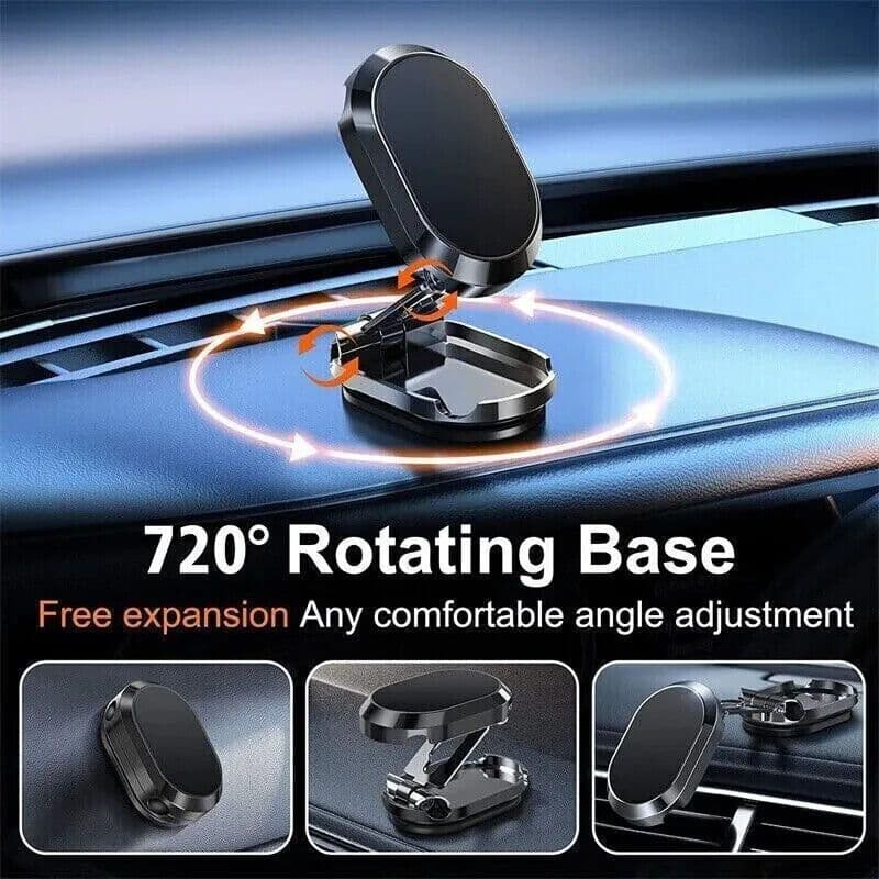 image-Magnetic Phone Holder For Car, Dashboard Car Phone Holder Mount Magnetic Stainless Steel Car Phone Holder - Dashboard Mount, Water-resistant, Rotatable