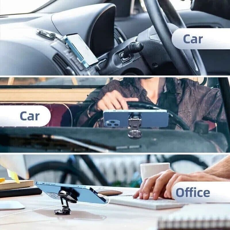 image-Magnetic Phone Holder For Car, Dashboard Car Phone Holder Mount Magnetic Stainless Steel Car Phone Holder - Dashboard Mount, Water-resistant, Rotatable