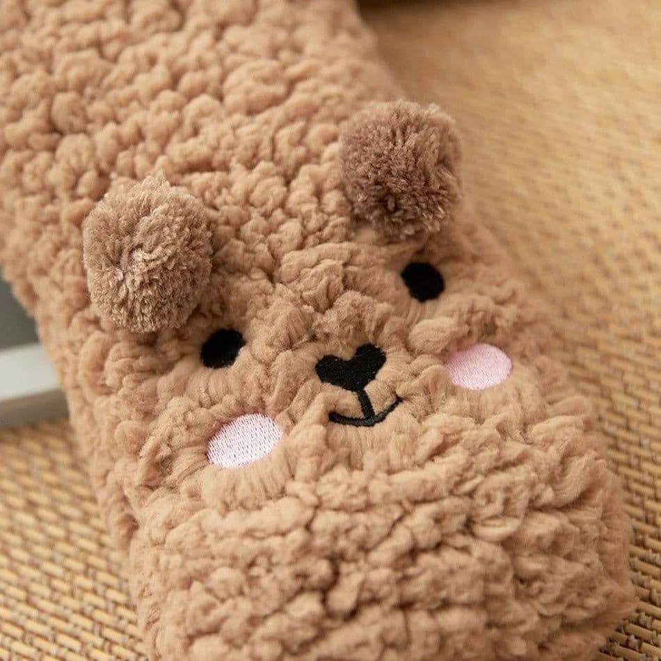 image-Cartoon Floor Winter Thick Polyester Fleece Fluffy Microfiber Women Fuzzy Socks Funny Fuzzy Dog Slipper Socks For Women Cute Fluffy Thick Warm Winter Socks Microfiber Soft Home Socks Christmas Gift