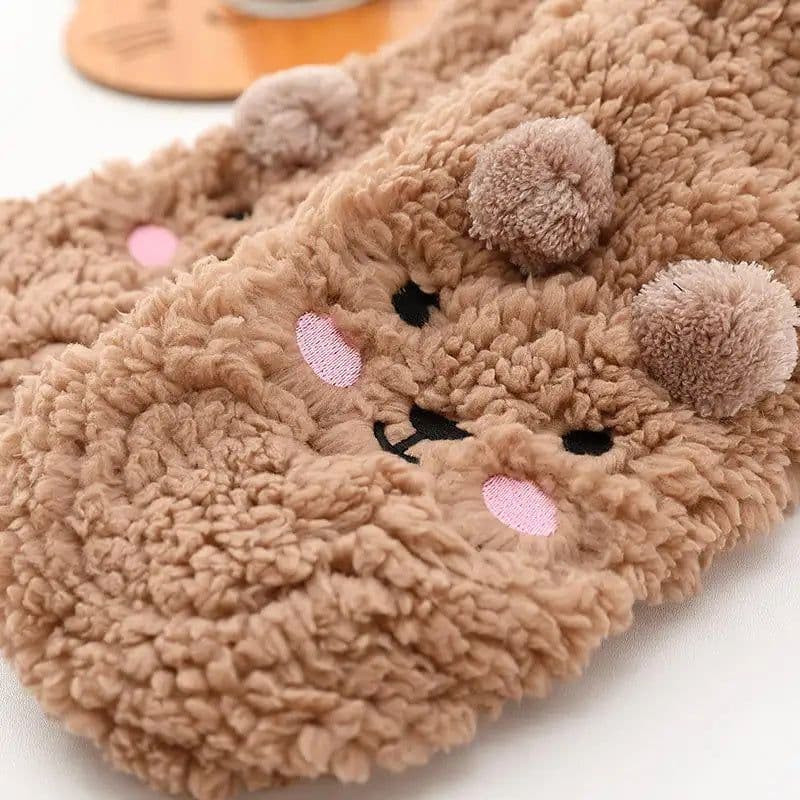 image-Cartoon Floor Winter Thick Polyester Fleece Fluffy Microfiber Women Fuzzy Socks Funny Fuzzy Dog Slipper Socks For Women Cute Fluffy Thick Warm Winter Socks Microfiber Soft Home Socks Christmas Gift