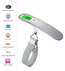 image-Portable LCD Digital Luggage Weight Scales Hanging Suitcase Baggage Travel Scale With Belt For Electronic Weight Tool 50kg 110lb
