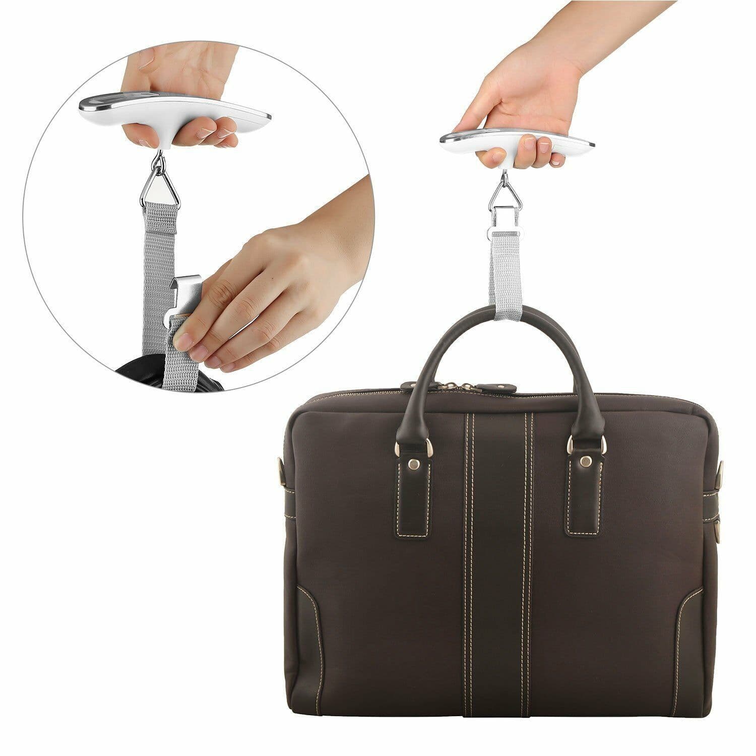 image-Portable LCD Digital Luggage Weight Scales Hanging Suitcase Baggage Travel Scale With Belt For Electronic Weight Tool 50kg 110lb