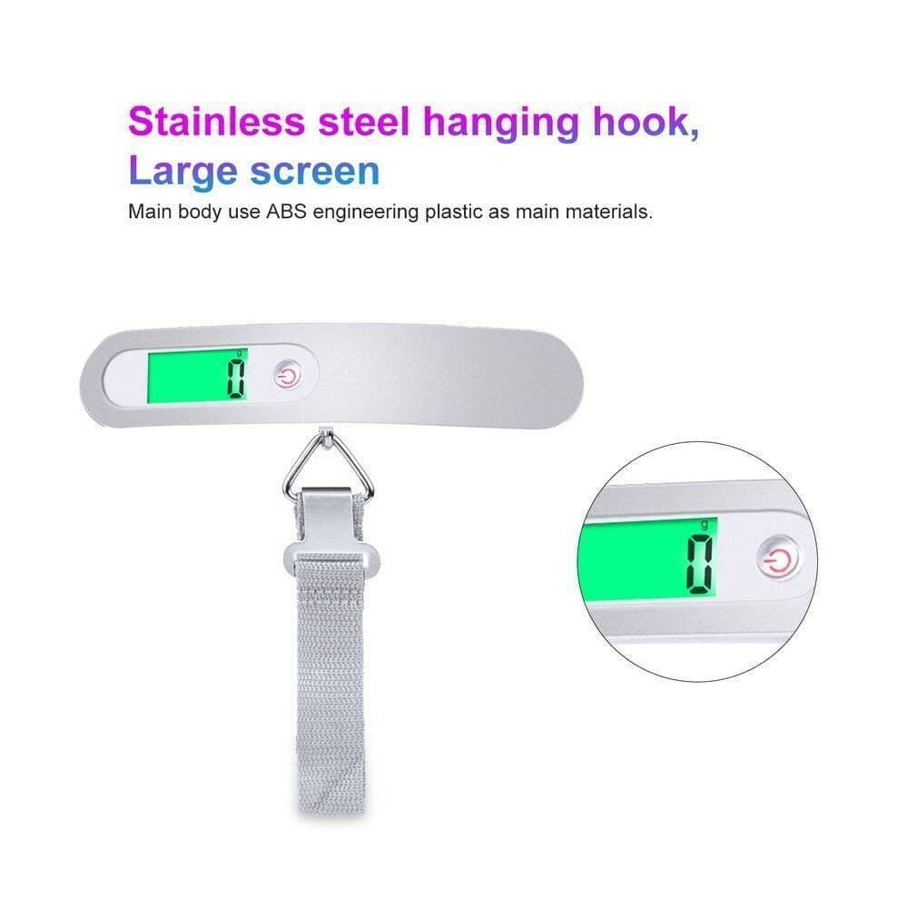 image-Portable LCD Digital Luggage Weight Scales Hanging Suitcase Baggage Travel Scale With Belt For Electronic Weight Tool 50kg 110lb