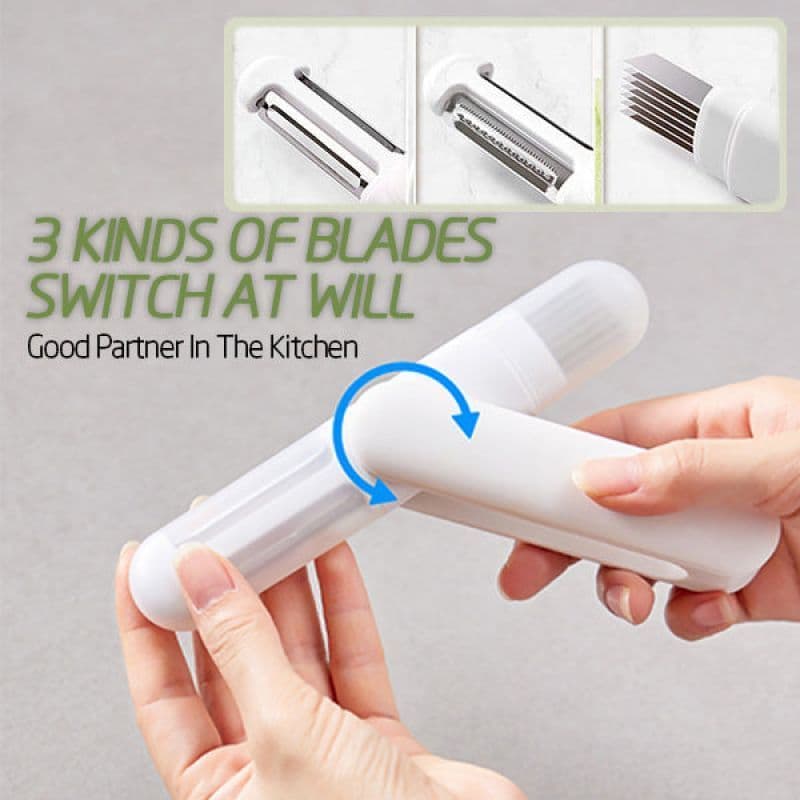 image-3 In 1 Multifunctional Rotary Paring Knife 360 Rotating Stainless Steel Peeler And Grater Kitchen Gadgets Multifunctional Paring Knife Stainless Steel Paring Knife For Peeling Shredding