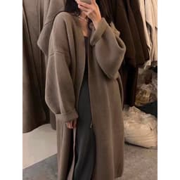 image-Khaki Knitted Cardigan Sweater, Womens Coat, Long Cardigan, Wool Coat, Cozy Style Loose, Plus Size Maxi Coat, Office Outfits, Fall Clothing