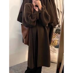 image-Khaki Knitted Cardigan Sweater, Womens Coat, Long Cardigan, Wool Coat, Cozy Style Loose, Plus Size Maxi Coat, Office Outfits, Fall Clothing