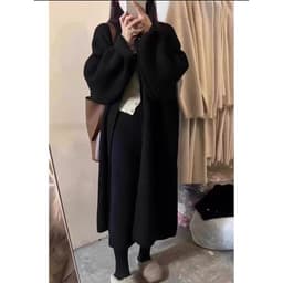 image-Khaki Knitted Cardigan Sweater, Womens Coat, Long Cardigan, Wool Coat, Cozy Style Loose, Plus Size Maxi Coat, Office Outfits, Fall Clothing
