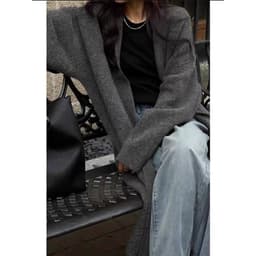 image-Khaki Knitted Cardigan Sweater, Womens Coat, Long Cardigan, Wool Coat, Cozy Style Loose, Plus Size Maxi Coat, Office Outfits, Fall Clothing