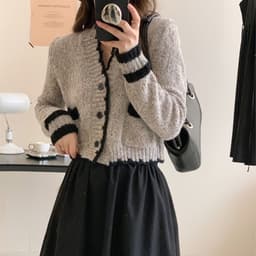 image-French Style Sweater Cardigan, Women's Spring Knitted Sweater, Kintted Top, Knitwear, Spring Clothing, Womens Clothing