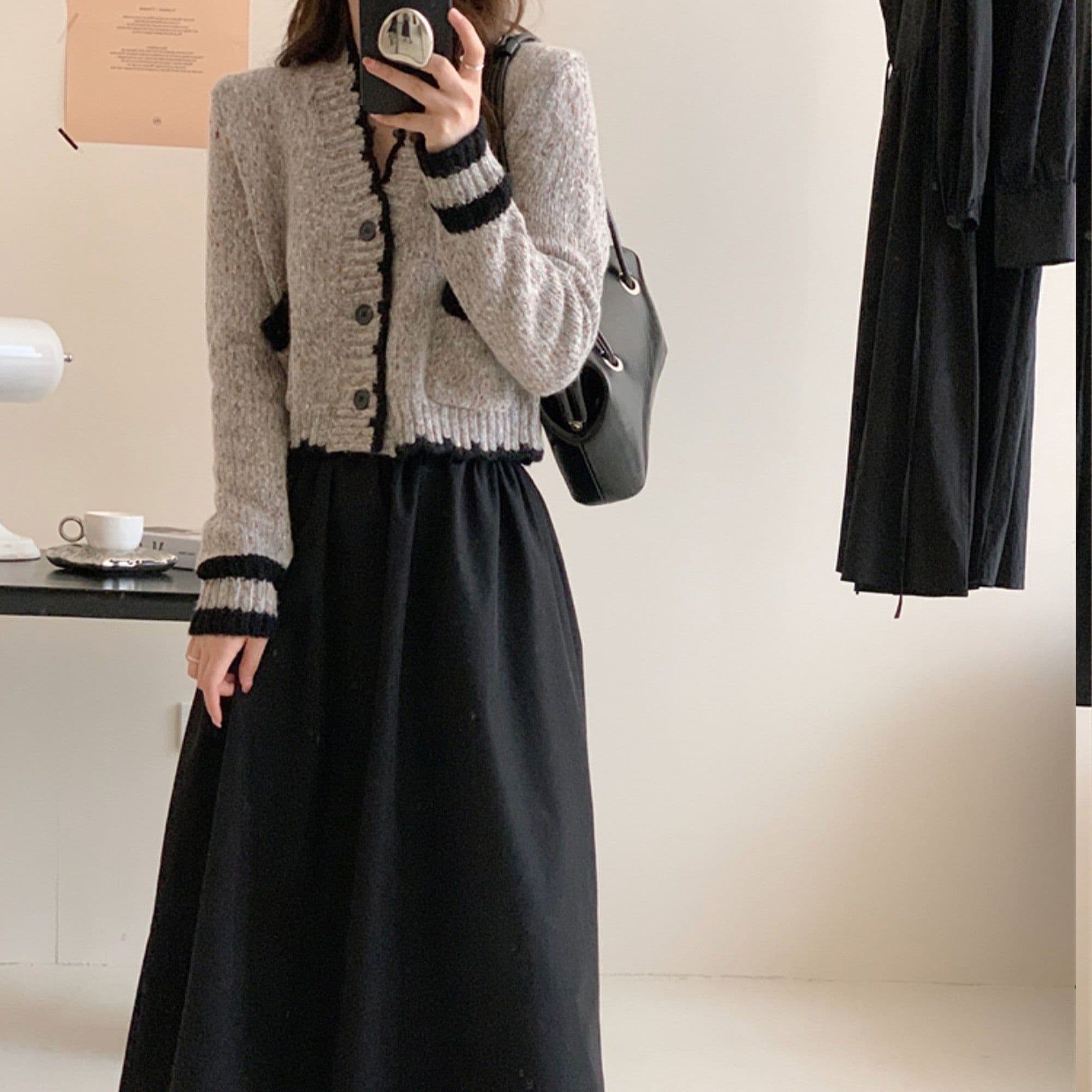 image-French Style Sweater Cardigan, Women's Spring Knitted Sweater, Kintted Top, Knitwear, Spring Clothing, Womens Clothing