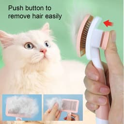 image-Self Cleaning Slicker Brush For Dogs, Cats Pets-One Click Cleaning Function-Gentle Effective Cat, Pet Dog Hair Remover-Dog Grooming Accessories For Small, Medium Large Dogs