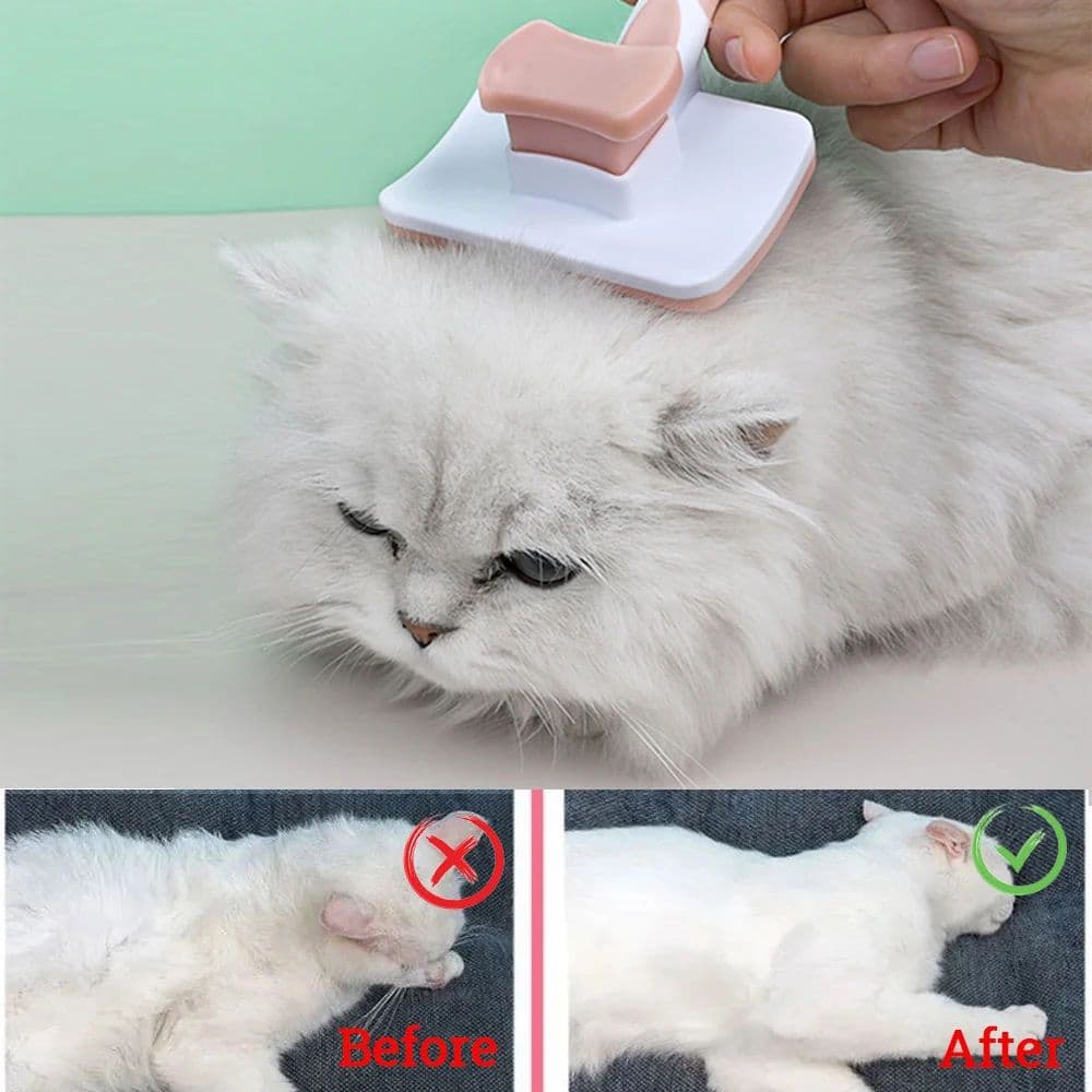 image-Self Cleaning Slicker Brush For Dogs, Cats Pets-One Click Cleaning Function-Gentle Effective Cat, Pet Dog Hair Remover-Dog Grooming Accessories For Small, Medium Large Dogs