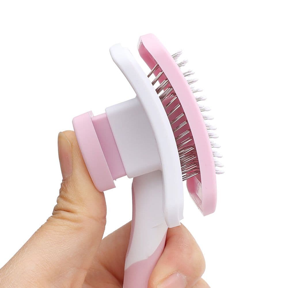 image-Self Cleaning Slicker Brush For Dogs, Cats Pets-One Click Cleaning Function-Gentle Effective Cat, Pet Dog Hair Remover-Dog Grooming Accessories For Small, Medium Large Dogs