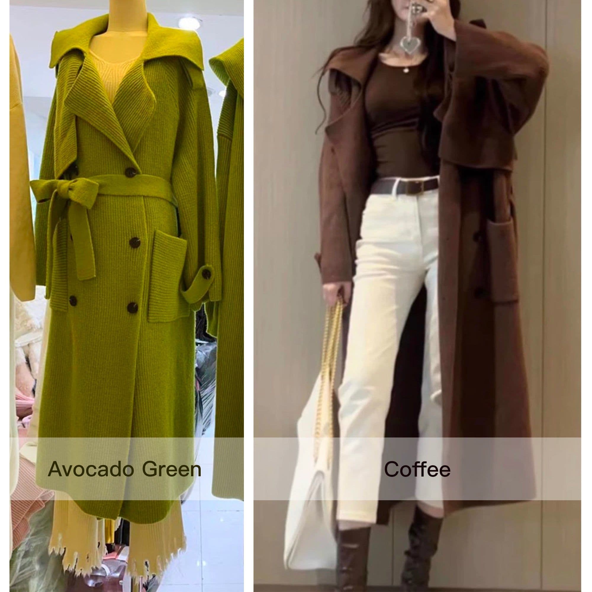 image-High-end Thickened Long Heavy-duty Windbreaker Sweater Jacket With Loose Design And Lazy Style Knitted Cardigan For Women In Autumn And Winter