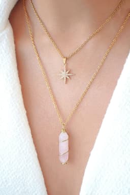 image-Double-ended Natural Crystals | 18K Hand Wired Necklaces