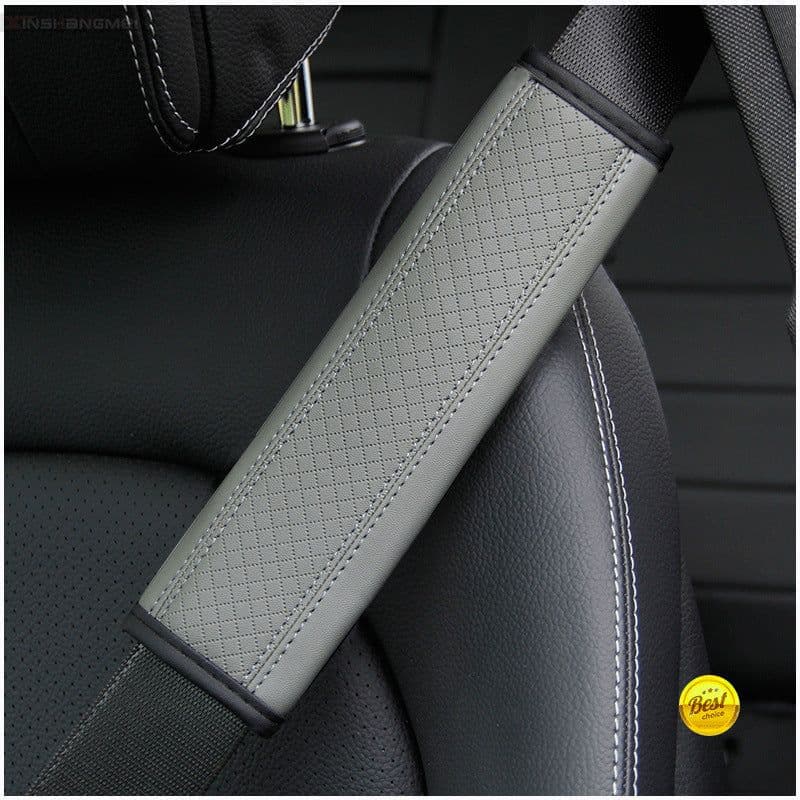 image-Fiber Leather Embossed Car Seat Belt Shoulder Cover